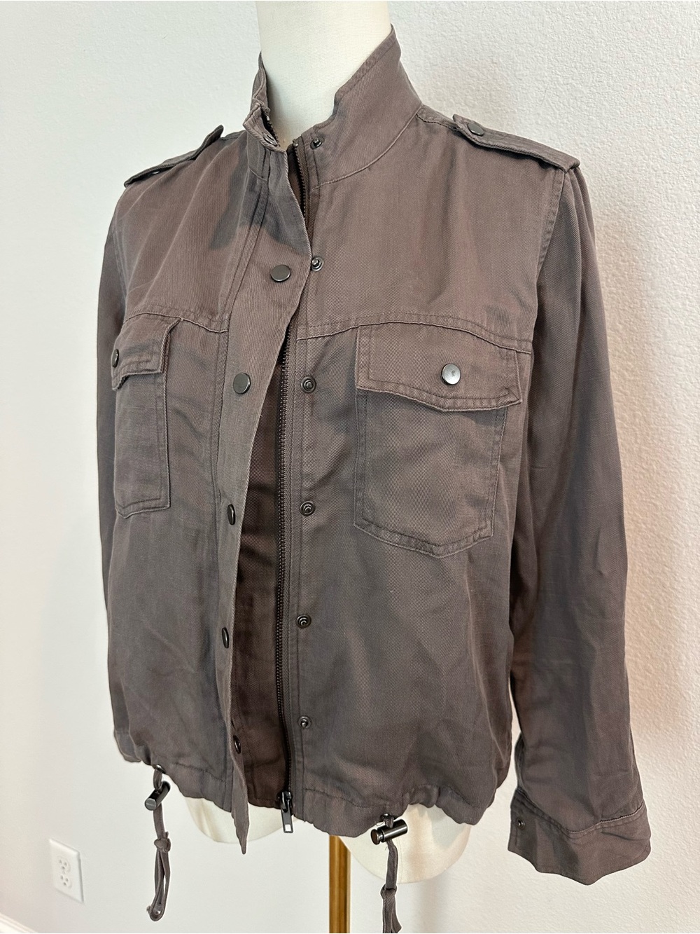 Rails Collins Linen Blend Utility Jacket Slate Gray XS Lightweight - Picture 10 of 14
